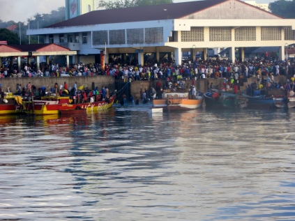 Commuters at the Kigamboni Ferry Terminal