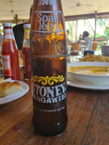 Lunch. A new discovery - Stoney Tangawizi, a most delicious East African ginger beer!